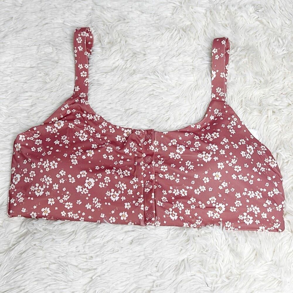 Andie Pink Floral Bikini Top - Picture 2 of 6